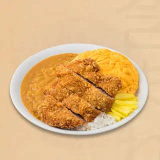 Hình ảnh Cơm cà ri heo khổng lồ trứng phủ