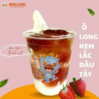 Hình ảnh Ô long  kem lắc dâu tây