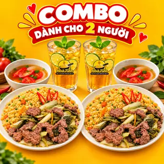 Hình ảnh Combo 2 cơm rang dưa bò - đồ uống tùy chọn - hoa quả