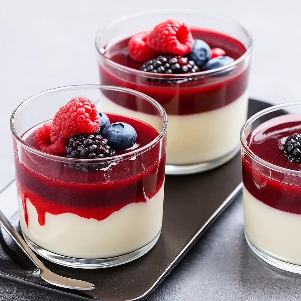 Hình ảnh Panna cotta phúc bồn tử
