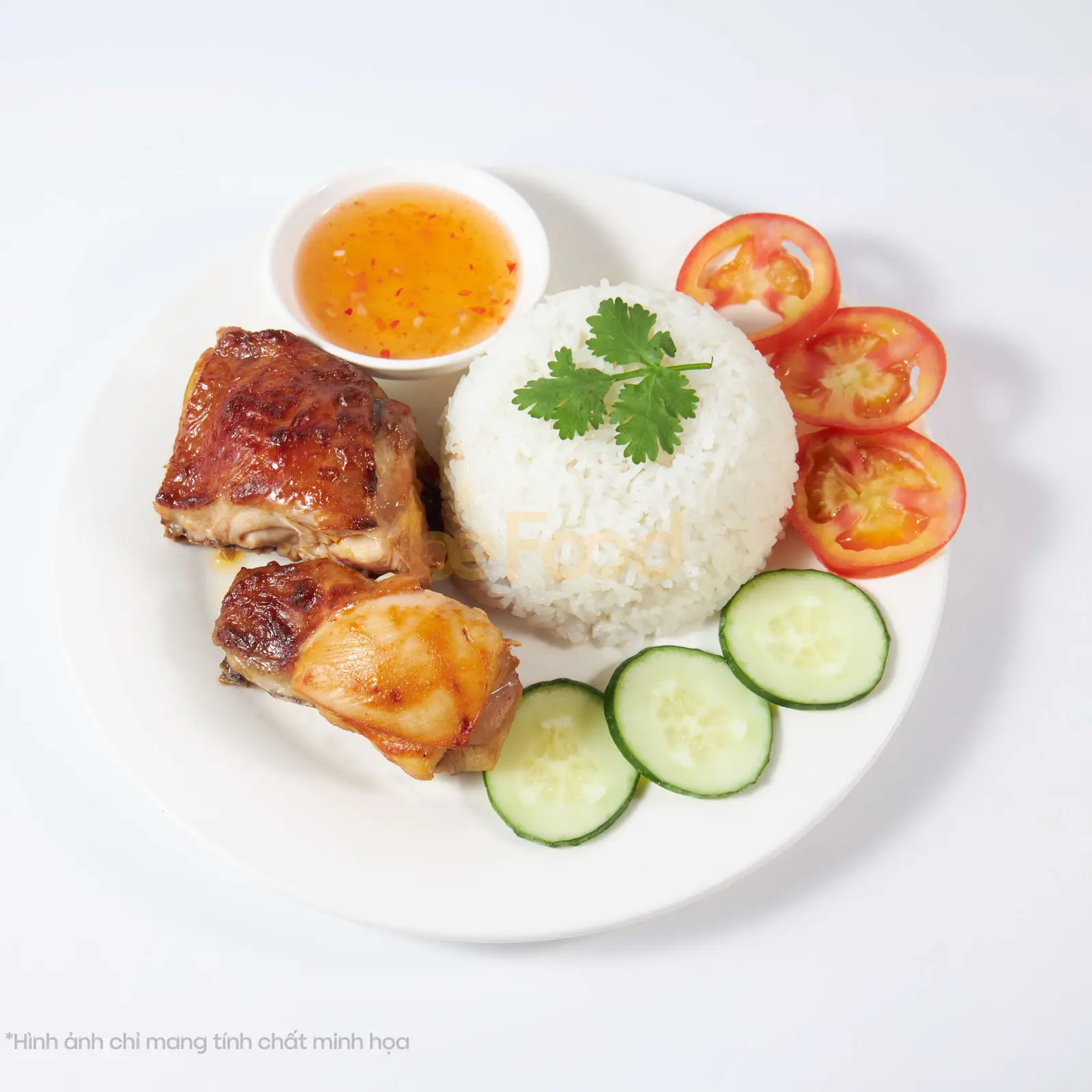 Hình ảnh Cơm Gà Nướng (Nhỏ) - Salad/Canh Rau - Trà Tắc