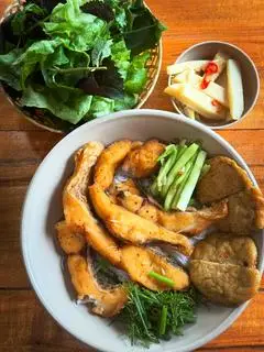 Hình ảnh Combo bánh đa cá  -trà quất