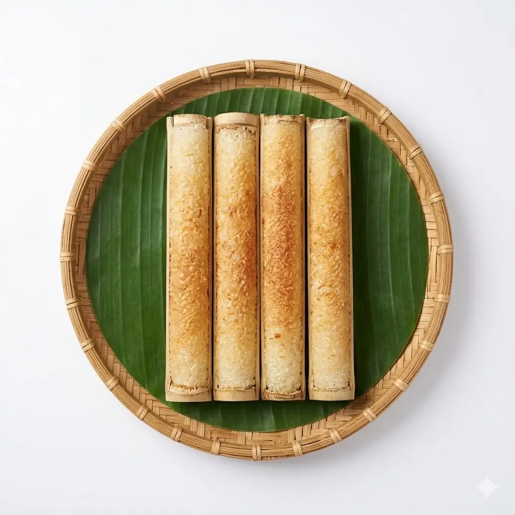 Hình ảnh cơm lam ngũ sắc. tây bắc 1 ống