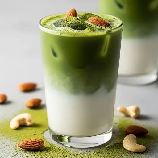 Hình ảnh Sữa hạnh nhân hạt điều matcha