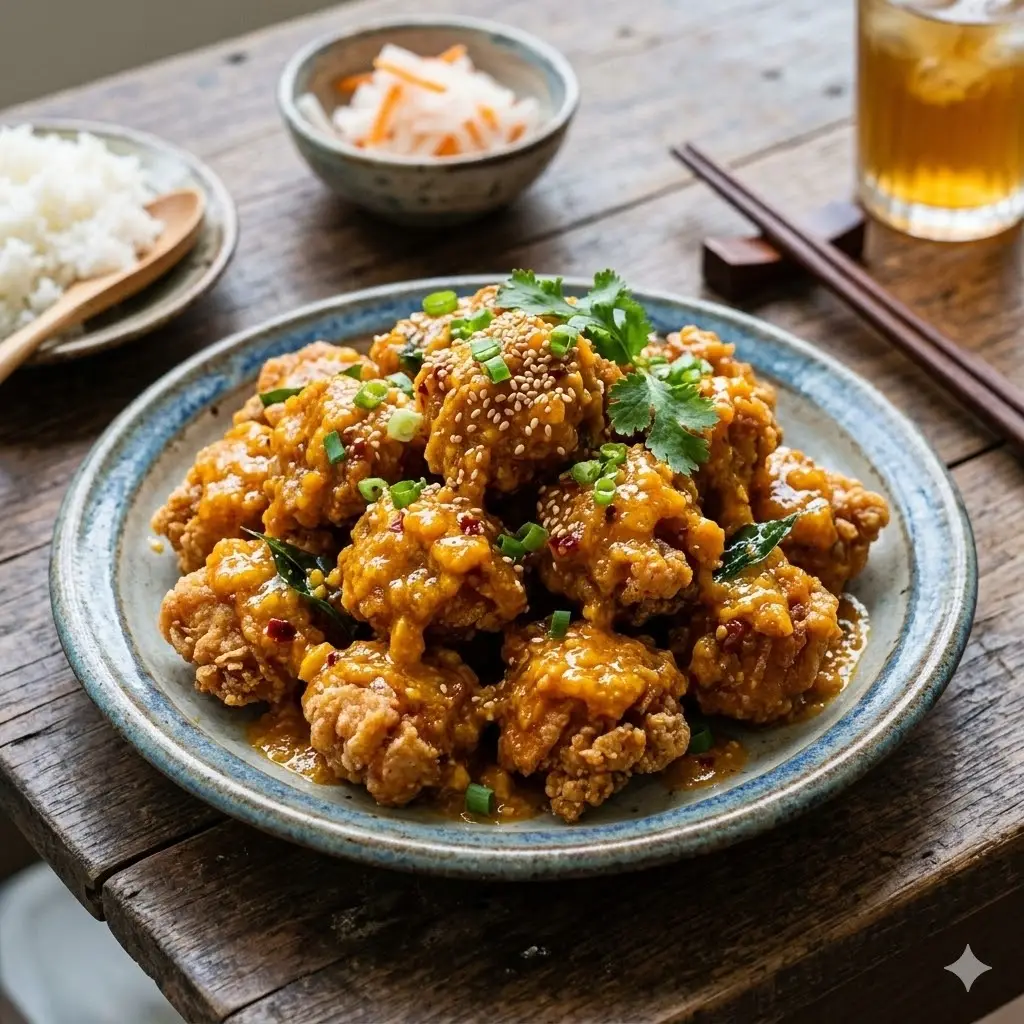 Hình ảnh Gà viên rán sốt mù tạt mật ong