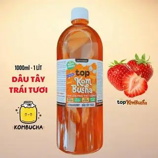 Hình ảnh 1 lít kombucha dâu tây tươi