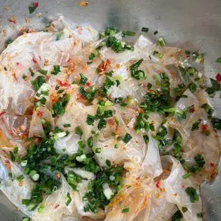Hình ảnh Bánh Tráng Dẻo Trộn Mỡ Hành