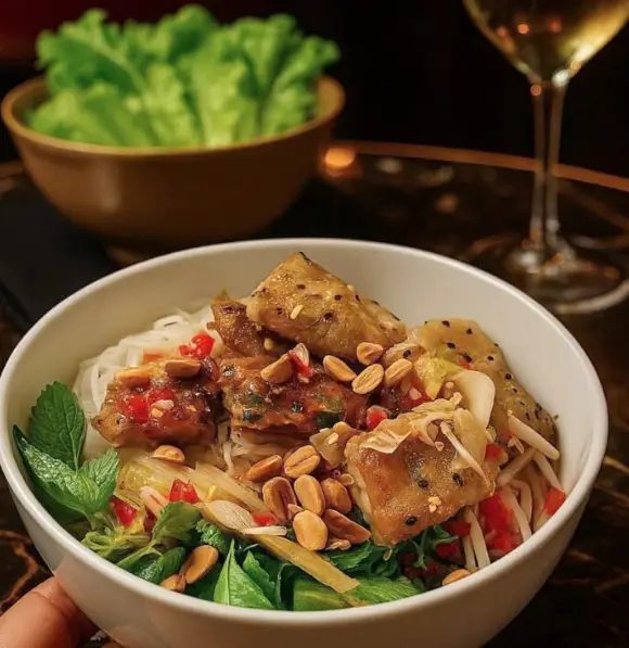 Hình ảnh Chả nem nướng đặc biệt - trà chanh