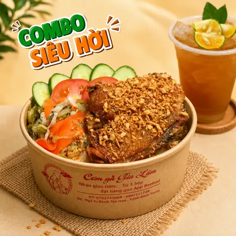 Hình ảnh Cơm má đùi mắm tỏi + Trà tắc