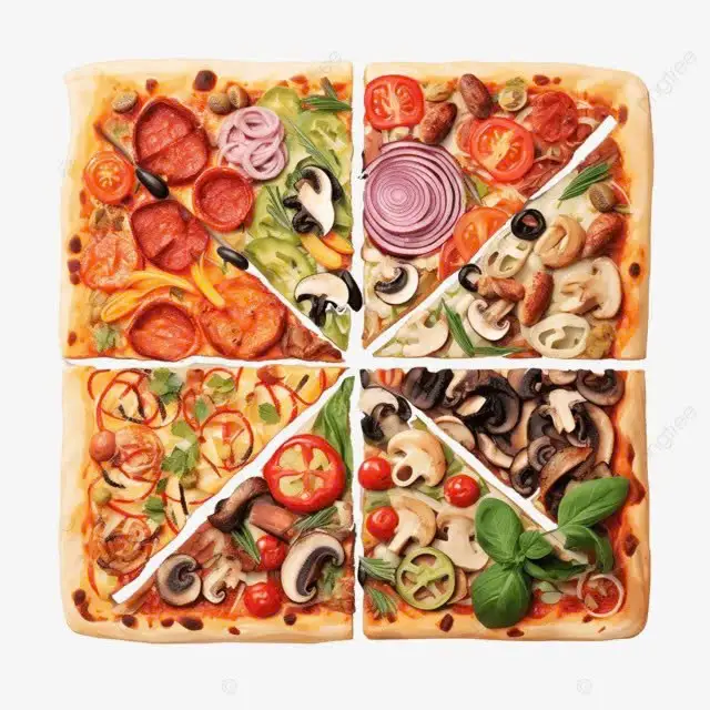 Hình ảnh Pizza Vuông Mix Thịt Xông Khói - Tôm - Bò - Xúc Xích Thanh Cua - Size 24cm