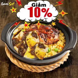 Hình ảnh Cơm thố xá xíu trứng cuộn