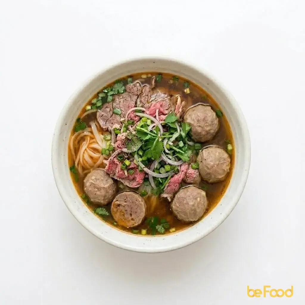 Hình ảnh Bún bò tái - nạm - viên