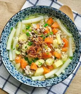 Hình ảnh Nui trứng cút thịt bằm