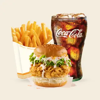 Hình ảnh Combo burger gà khoai nước