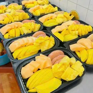 Hình ảnh Bưởi da xanh - dưa vàng - xoài tứ quý - dứa mật hộp 750gram