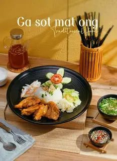 Hình ảnh Cơm gà sốt mật ong