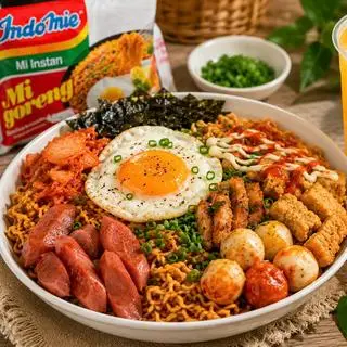 Hình ảnh Mì trộn Indomie full topping