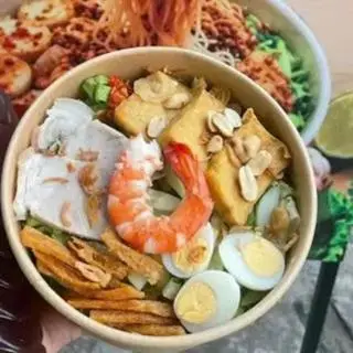 Hình ảnh Bún nước tương tôm , thịt , đậu , trứng cút , sườn non