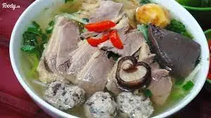 Hình ảnh Bún ngan nước đầy đủ mọc mề gan