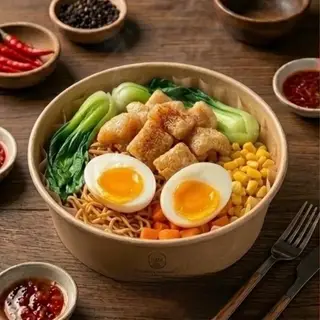 Hình ảnh Mỳ Trộn Trứng Lòng Đào Tốp Mỡ