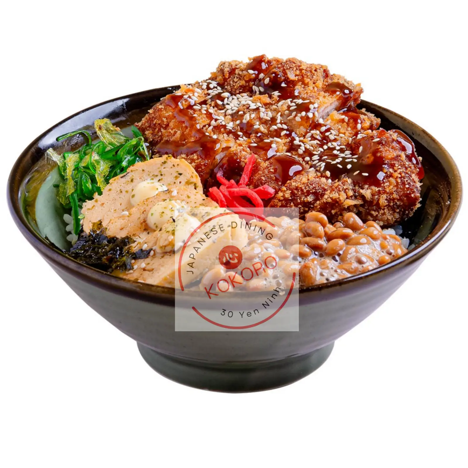 Hình ảnh Cơm natto & heo chiên xù kèm súp miso