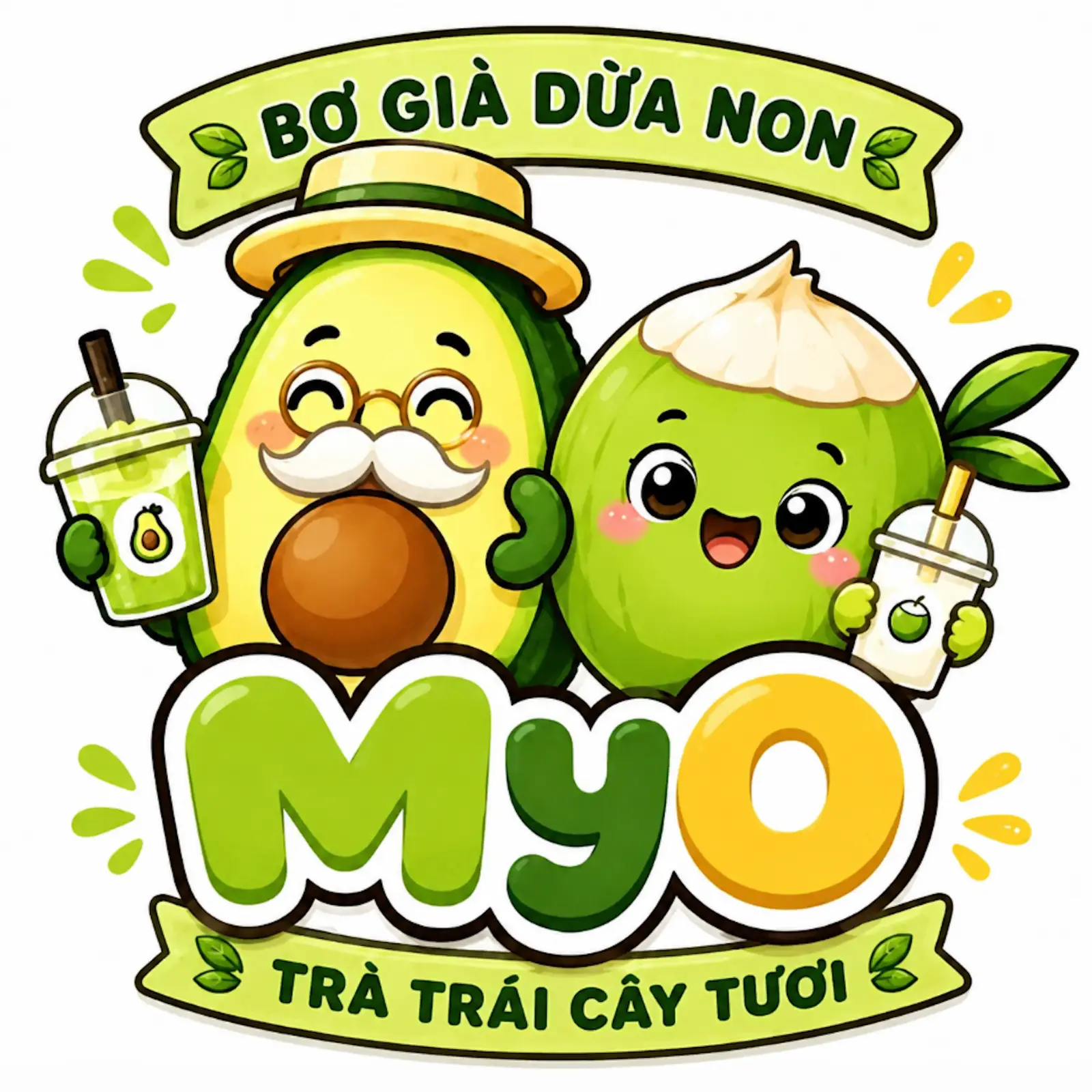 Hình ảnh Bơ Già Dừa Non - Trà Trái Cây MyO - Ngô Tất Tố