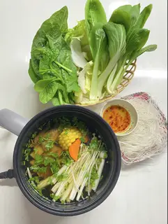 Hình ảnh Lẩu bao tử tiêu xanh chay 1 người