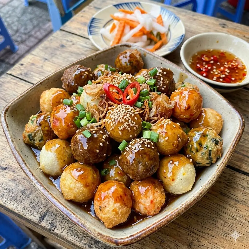 Hình ảnh Viên chiên thập cẩm sốt Thái