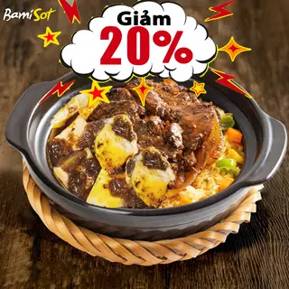 Hình ảnh Cơm thố bò tiêu đen trứng cuộn