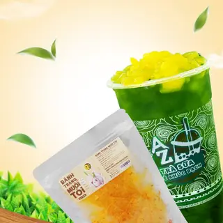 Hình ảnh Combo trà thái tắc hạt đào - bánh tráng muối tỏi mê ly