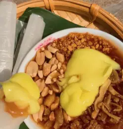 Hình ảnh Bánh tráng phơi sương chấm me bơ trứng