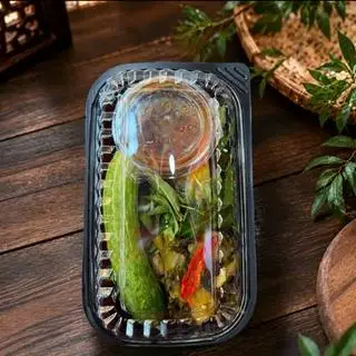 Hình ảnh Combo nước sốt - dưa leo - rau răm - cải chua