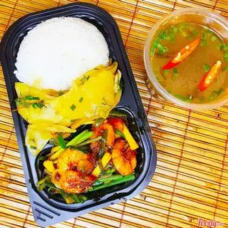 Hình ảnh Cơm Tôm Rang Hành Lá