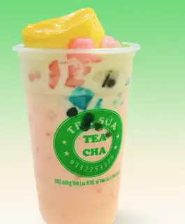 Hình ảnh Trà sữa hoa anh đào full topping