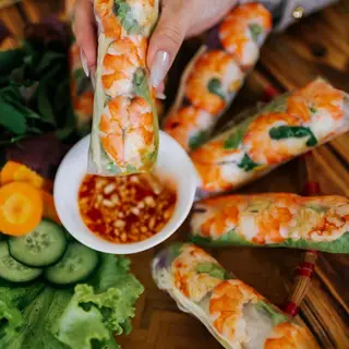 Hình ảnh Set 5 Gỏi Cuốn Tôm To Tốn Chấm