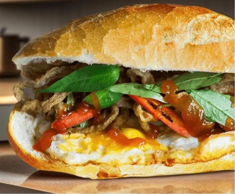 Hình ảnh Bánh mì chả cá - 2 trứng