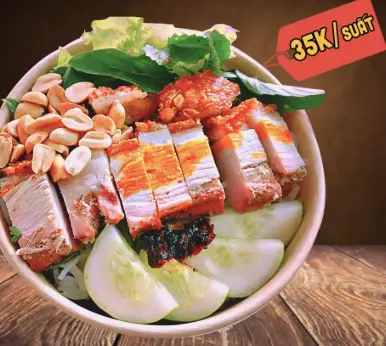 Hình ảnh Bún trộn heo quay