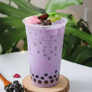 Hình ảnh Trà sữa khoai môn full topping