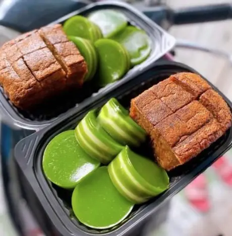 Hình ảnh Bánh bò thốt nốt mix da lợn lá dứa