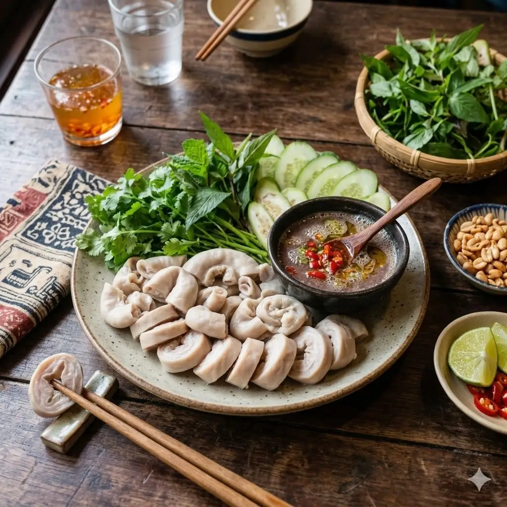 Hình ảnh Dồi trường hấp gừng