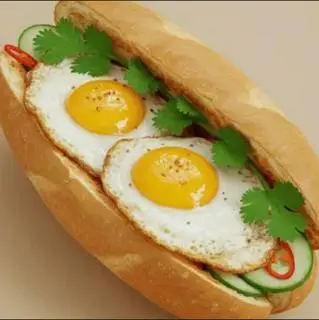 Hình ảnh Bánh mì ốp la 2 trứng