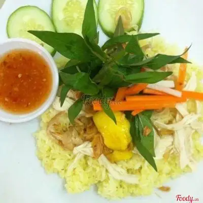 Hình ảnh Cơm gà xé - Canh rau thịt