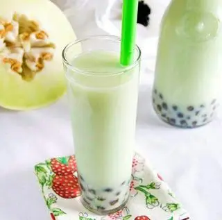 Hình ảnh Trà sữa dưa lưới trân châu có topping