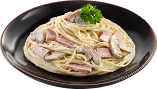 Hình ảnh Mì Ý Giăm Bông Và Nấm Xốt Kem