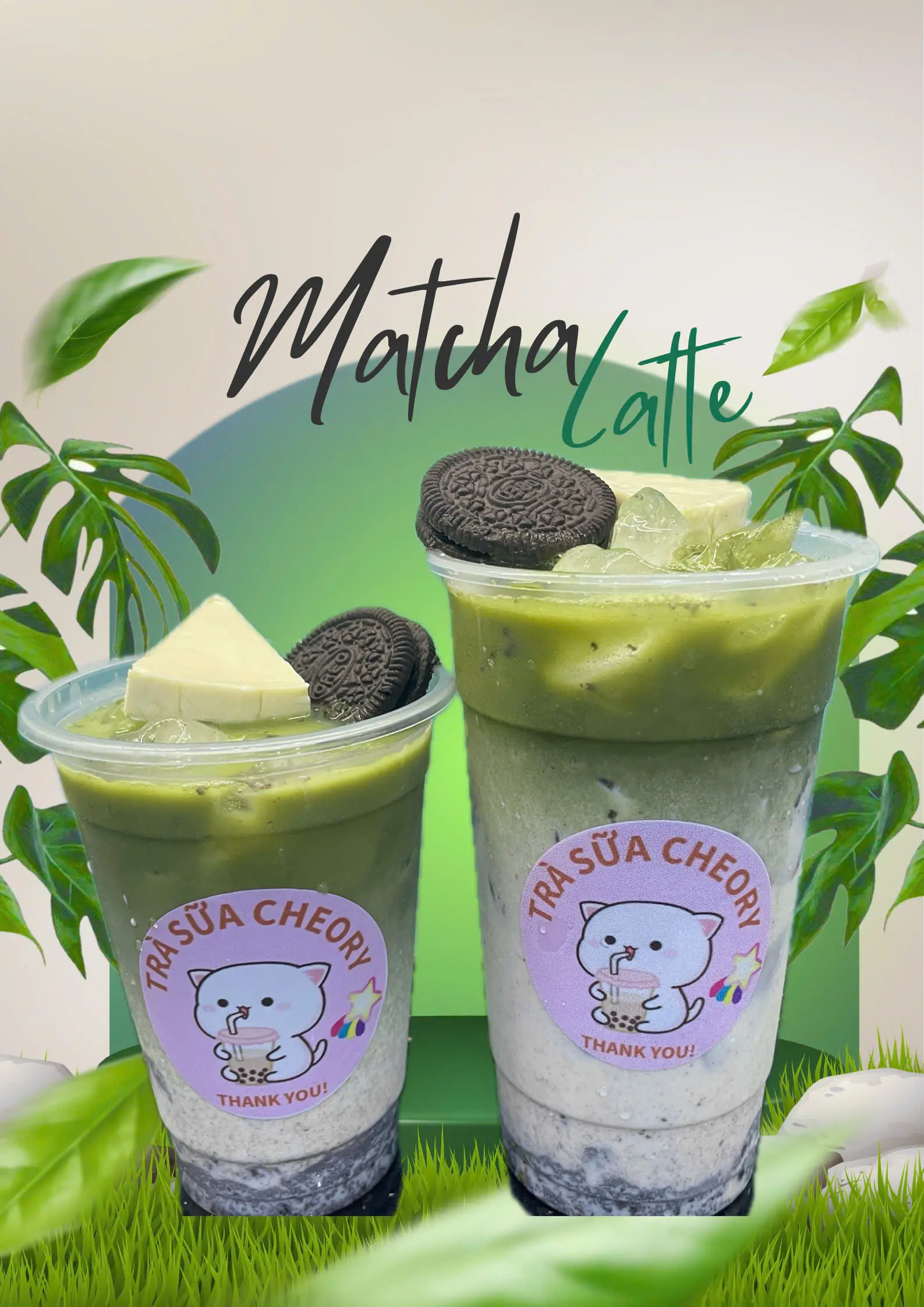 Hình ảnh Matcha latte phô mai oreo
