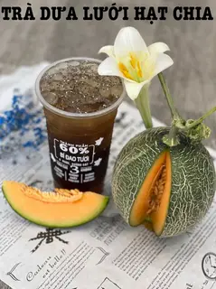 Hình ảnh Trà dưa lưới hạt chia thạch sương sáo