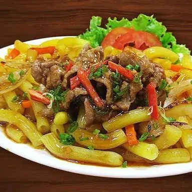 Hình ảnh Nui xào bò - bò khô