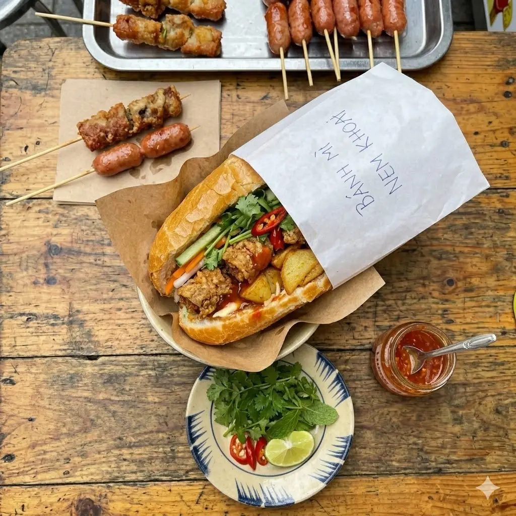 Hình ảnh Bánh mì nem khoai nhỏ