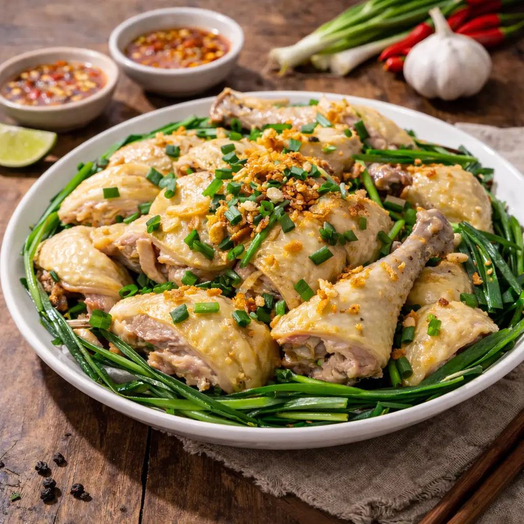 Hình ảnh Nguyên con gà hấp hành