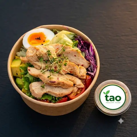 Hình ảnh Salad gà áp chảo trứng sốt